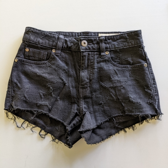 pistola | Shorts | Pistola Black Denim Cutoff Shorts With Star Print |  Poshmark
